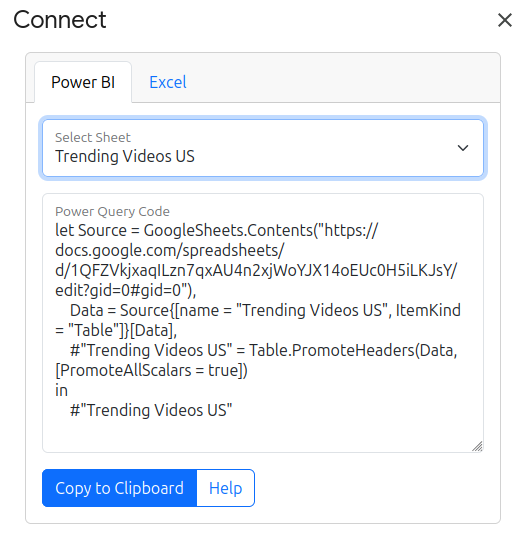 Select Sheet and Copy Code