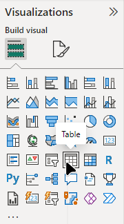 Add Table Visualization