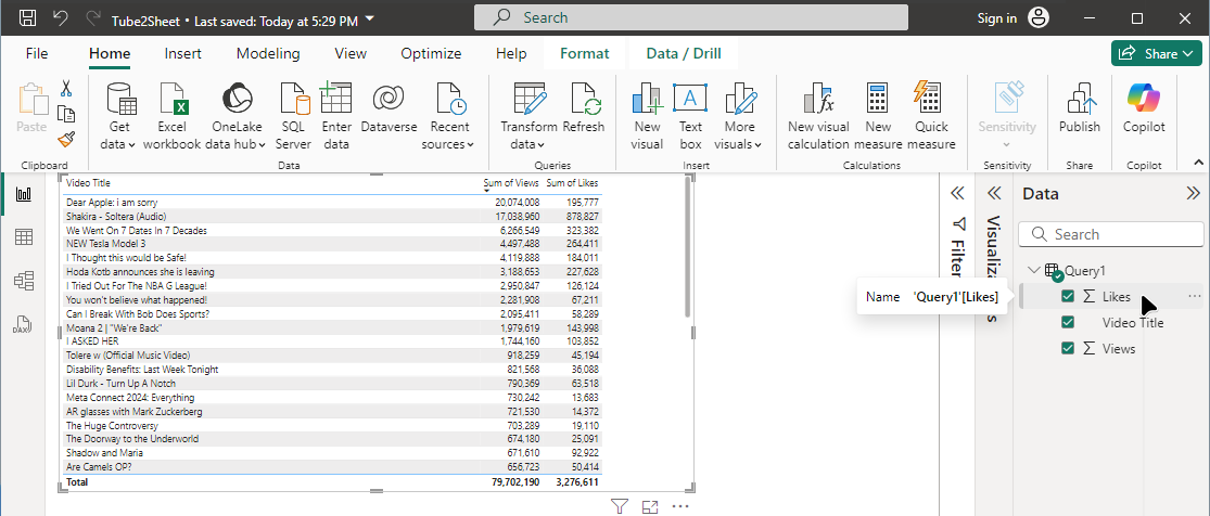 Populate Table with Data